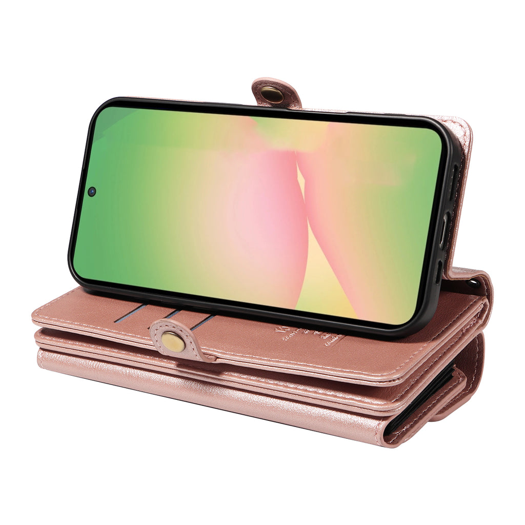 For Samsung Galaxy A56 5G / Galaxy M56 5G Case YIKATU YK-008 Zipper Wallet Leather Phone Cover with Shoulder Strap