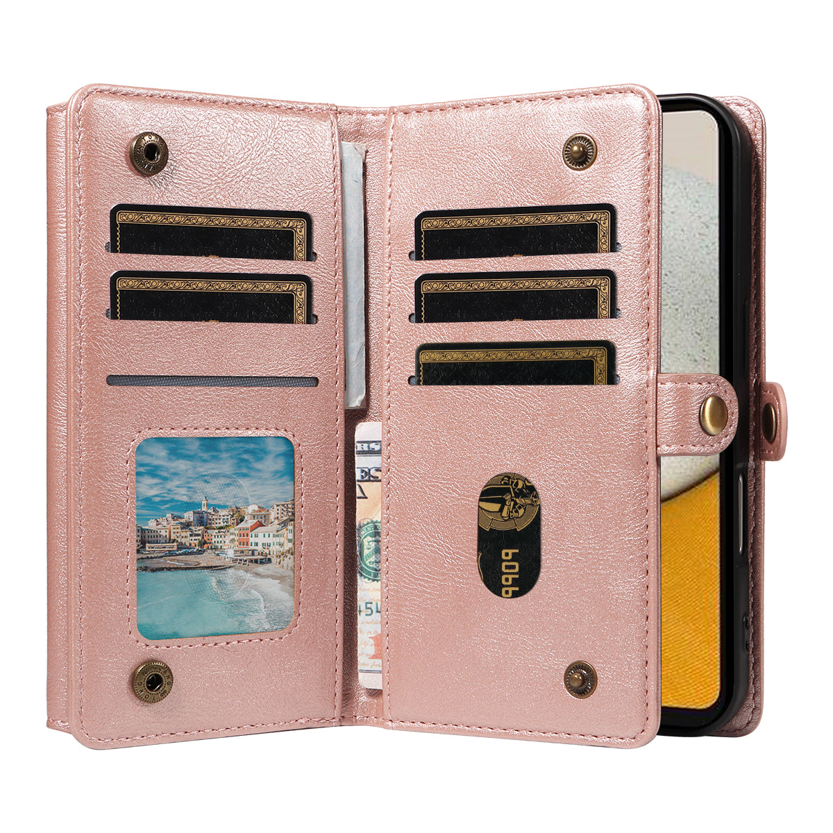 For Samsung Galaxy A34 5G Case YIKATU YK-008 Zipper Wallet Leather Phone Cover with Shoulder Strap