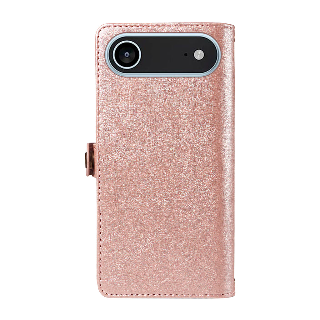 For iPhone Air Case YIKATU YK-008 Zipper Wallet Leather Phone Cover with Shoulder Strap