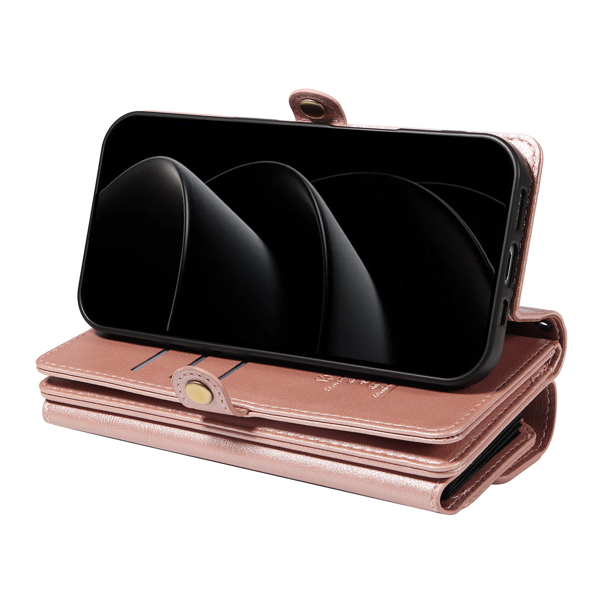 For iPhone 17 Pro Max Case YIKATU YK-008 Zipper Wallet Leather Phone Cover with Shoulder Strap