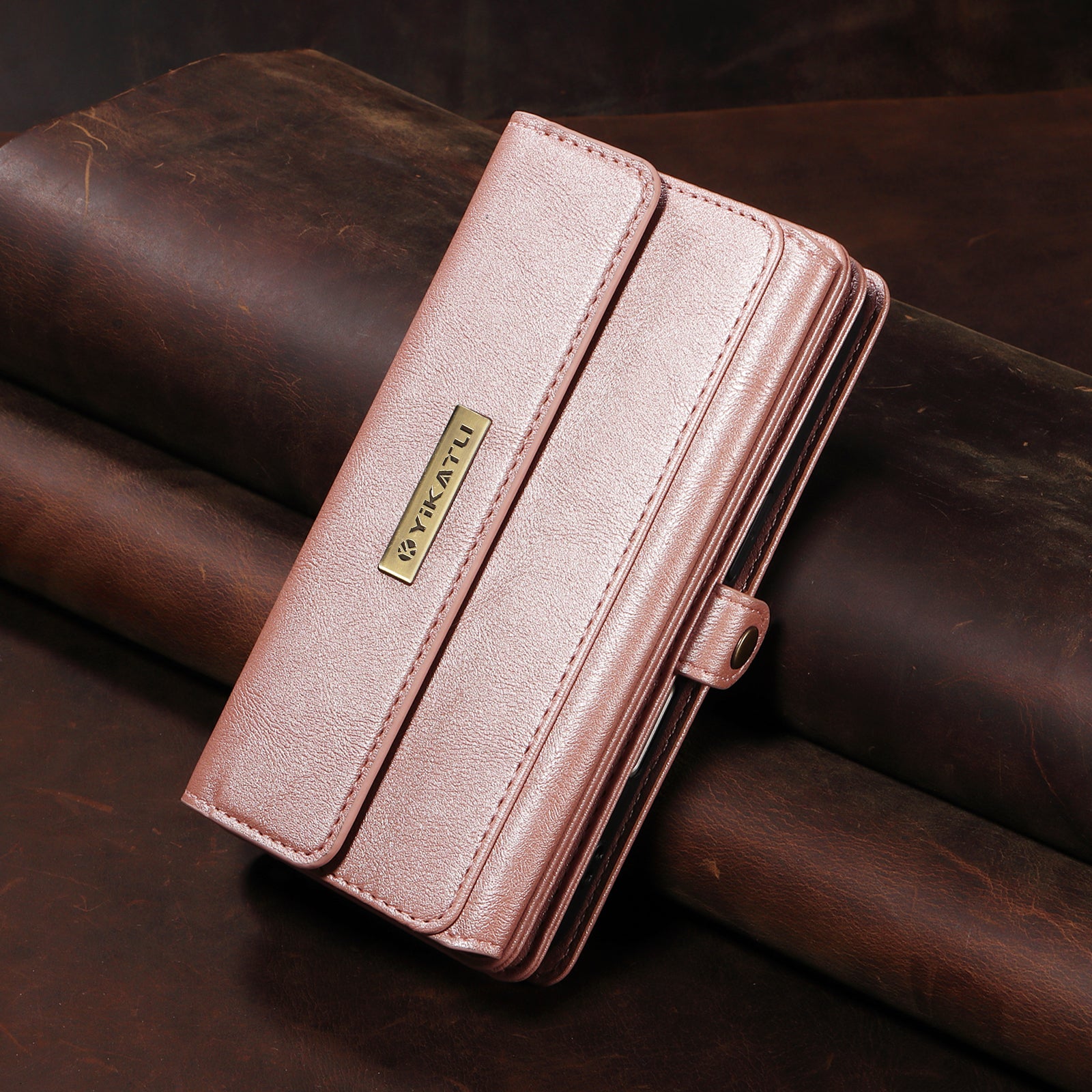 For iPhone 17 Pro Case YIKATU YK-008 Zipper Wallet Leather Phone Cover with Shoulder Strap