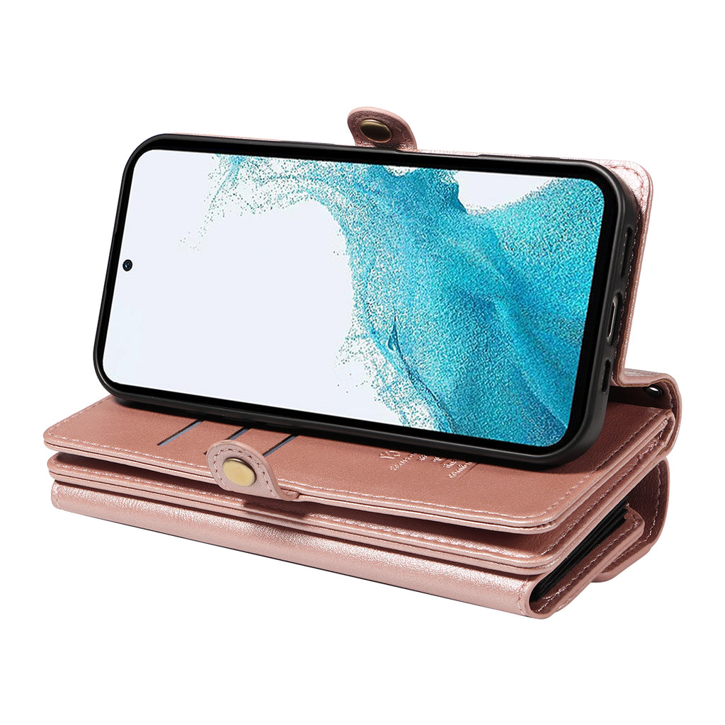 For Samsung Galaxy A54 5G Case YIKATU YK-008 Zipper Wallet Leather Phone Cover with Shoulder Strap