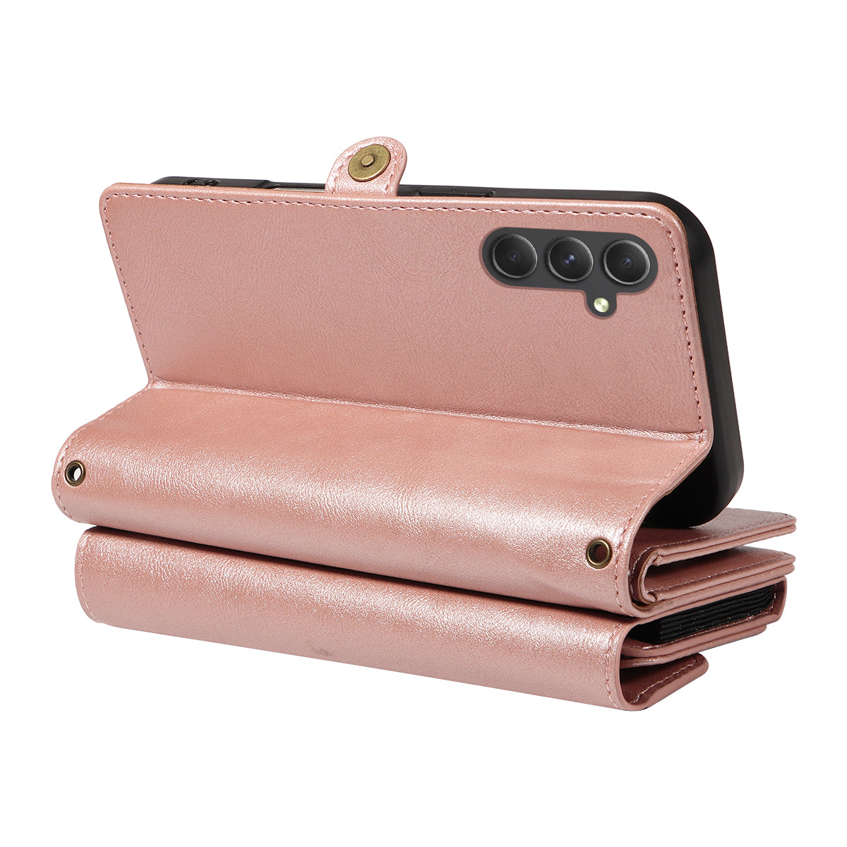 For Samsung Galaxy A54 5G Case YIKATU YK-008 Zipper Wallet Leather Phone Cover with Shoulder Strap