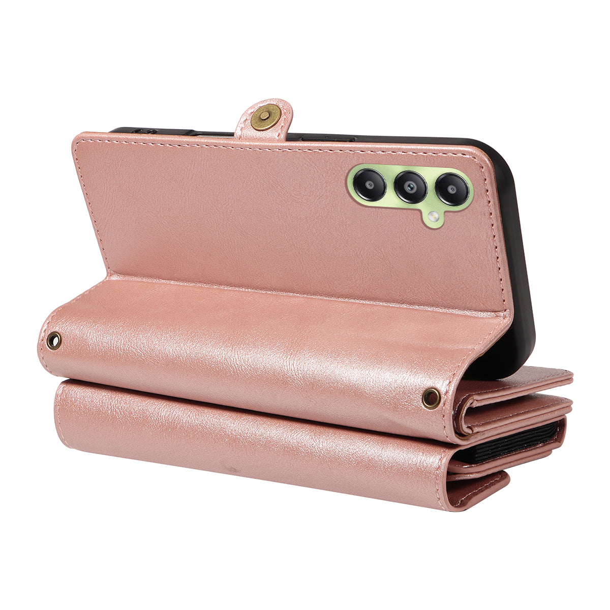 For Samsung Galaxy A05s 4G Case YIKATU YK-008 Zipper Wallet Leather Phone Cover with Shoulder Strap