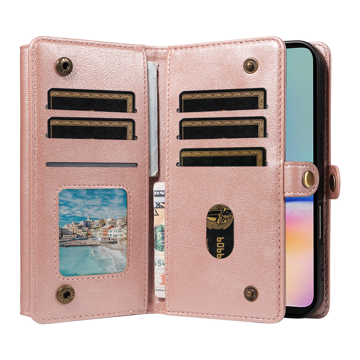 For Samsung Galaxy A05s 4G Case YIKATU YK-008 Zipper Wallet Leather Phone Cover with Shoulder Strap