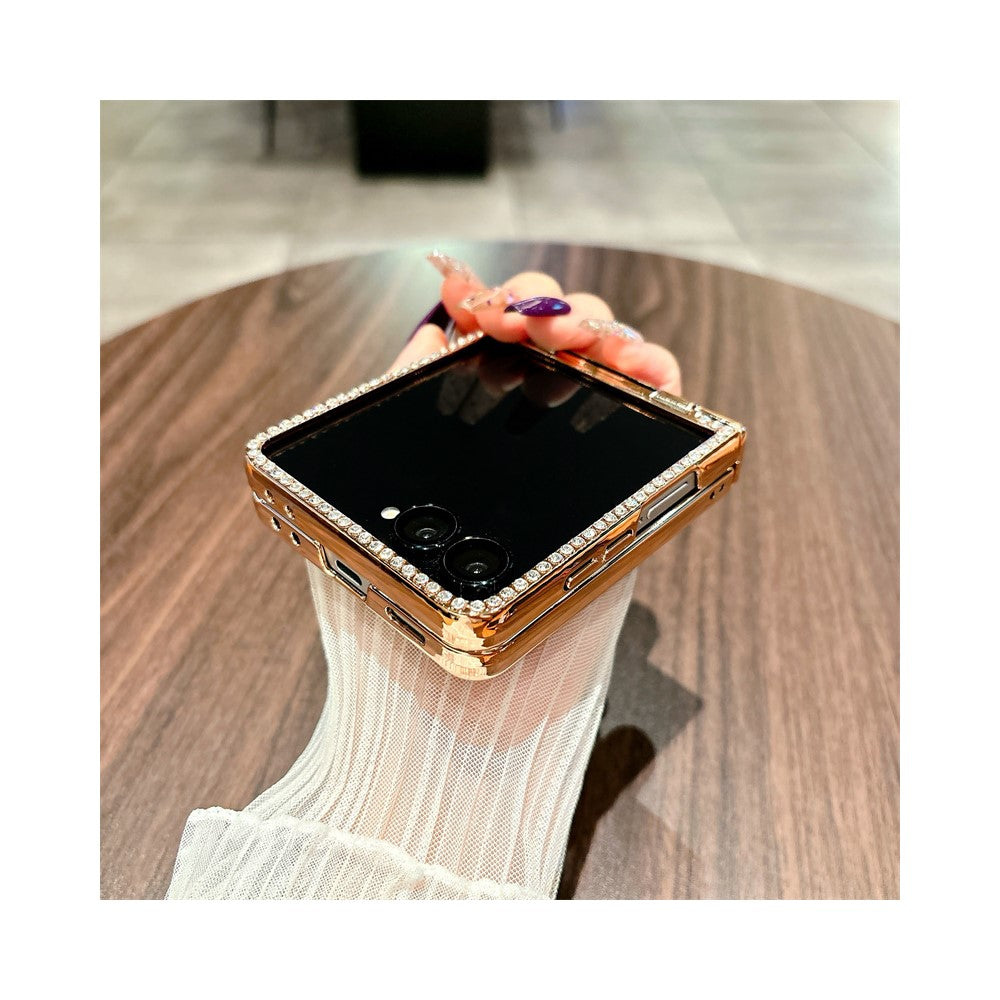 For Samsung Galaxy Z Flip7 5G Case Hinge Protection Rhinestone Glitter PC Phone Cover