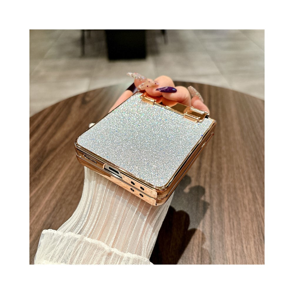 For Samsung Galaxy Z Flip7 5G Case Hinge Protection Rhinestone Glitter PC Phone Cover