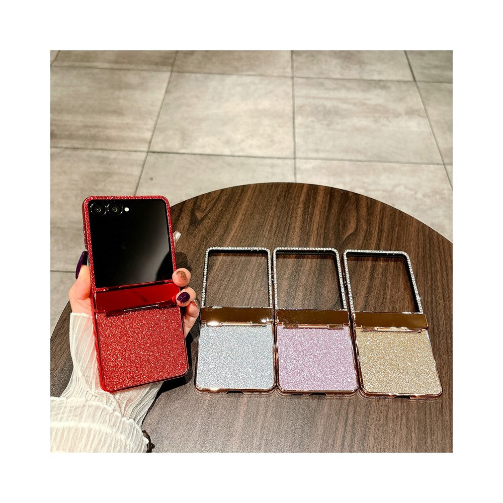 For Samsung Galaxy Z Flip7 5G Case Hinge Protection Rhinestone Glitter PC Phone Cover