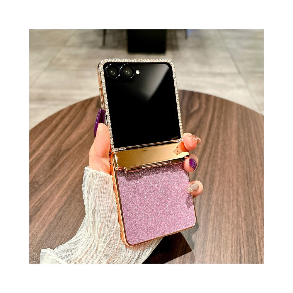 For Samsung Galaxy Z Flip7 5G Case Hinge Protection Rhinestone Glitter PC Phone Cover