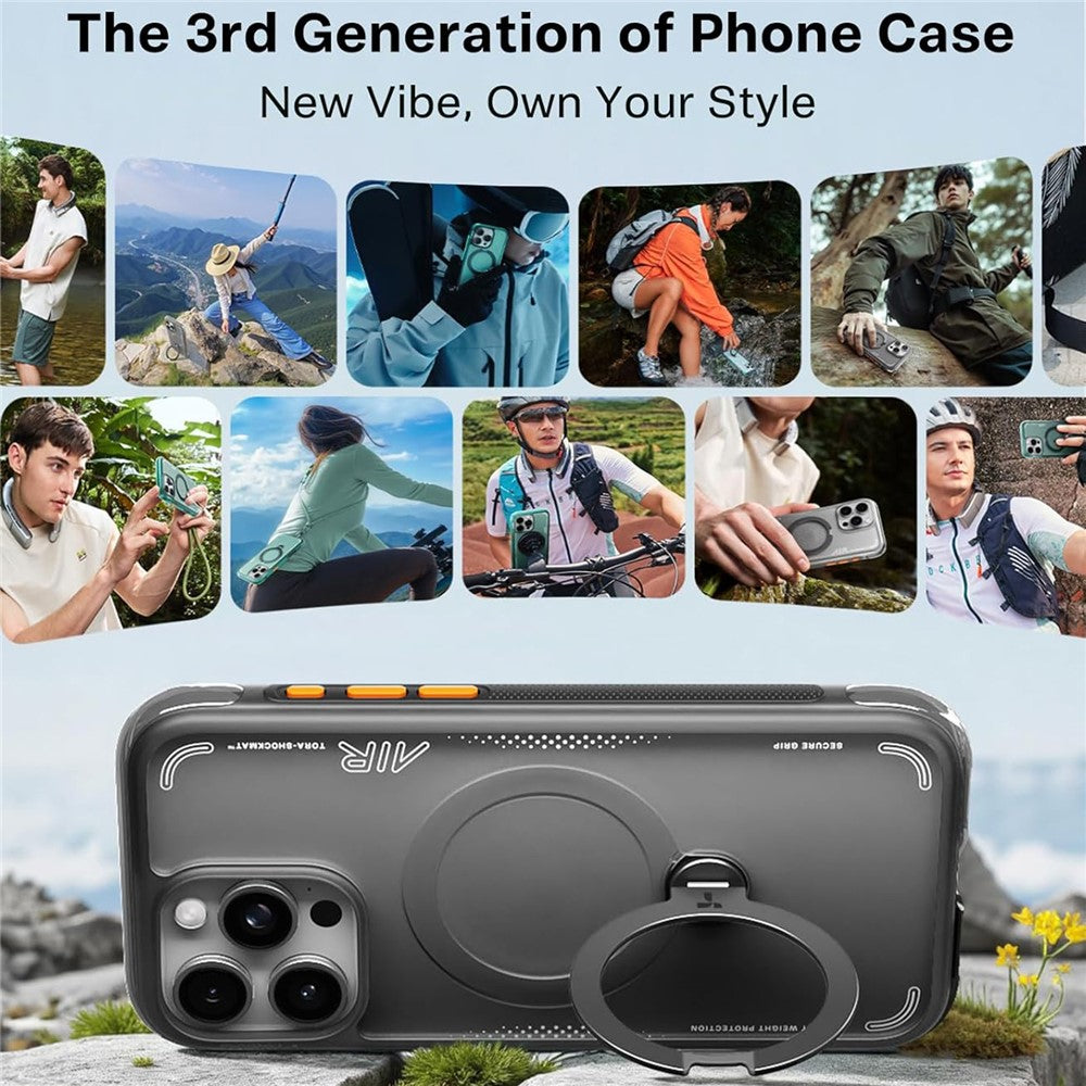 TORRAS Ostand Q3 Air Series For iPhone 16 Pro Case with Kickstand Compatible with MagSafe Shockproof PC + TPU Phone Cover (Amazon Packaging, No EAN Code)