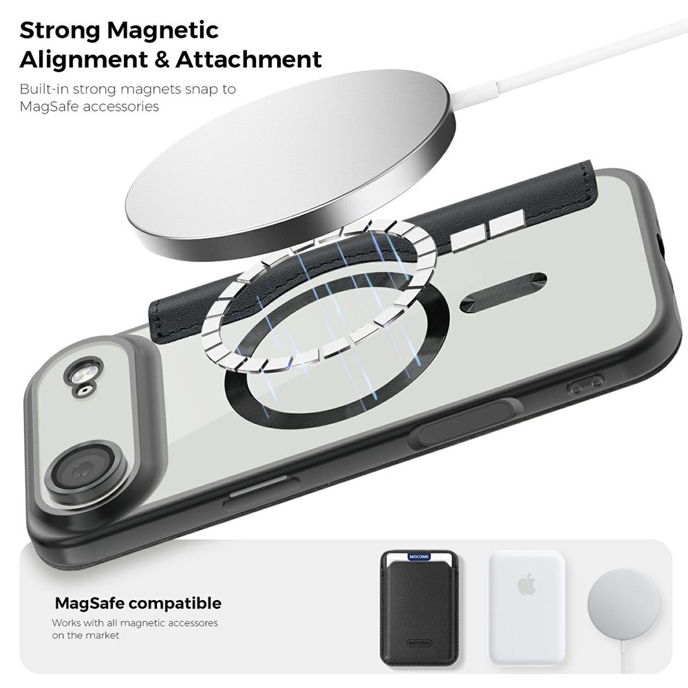 For iPhone Air Case Compatible with MagSafe RFID Blocking Leather Phone Cover