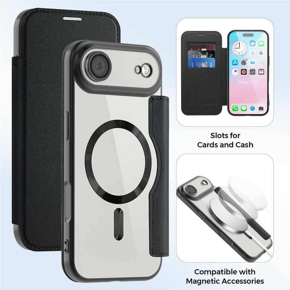 For iPhone Air Case Compatible with MagSafe RFID Blocking Leather Phone Cover