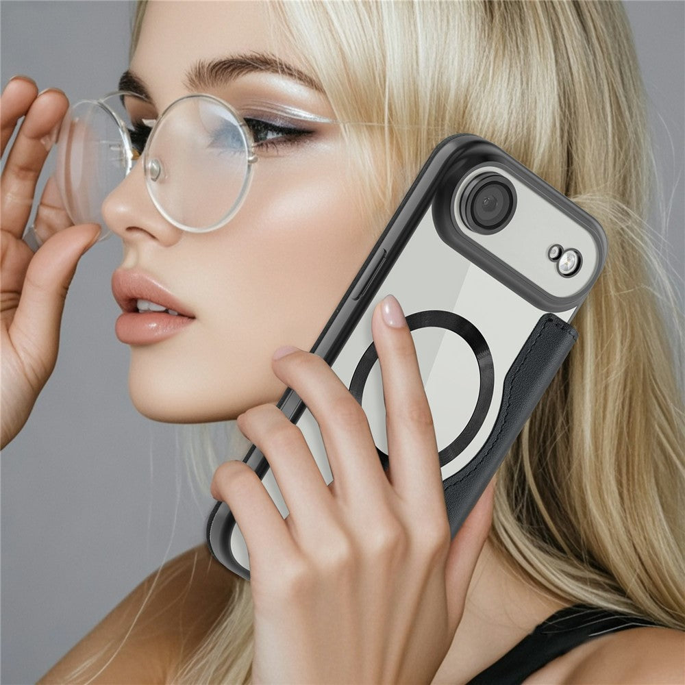 For iPhone Air Case Compatible with MagSafe RFID Blocking Leather Phone Cover