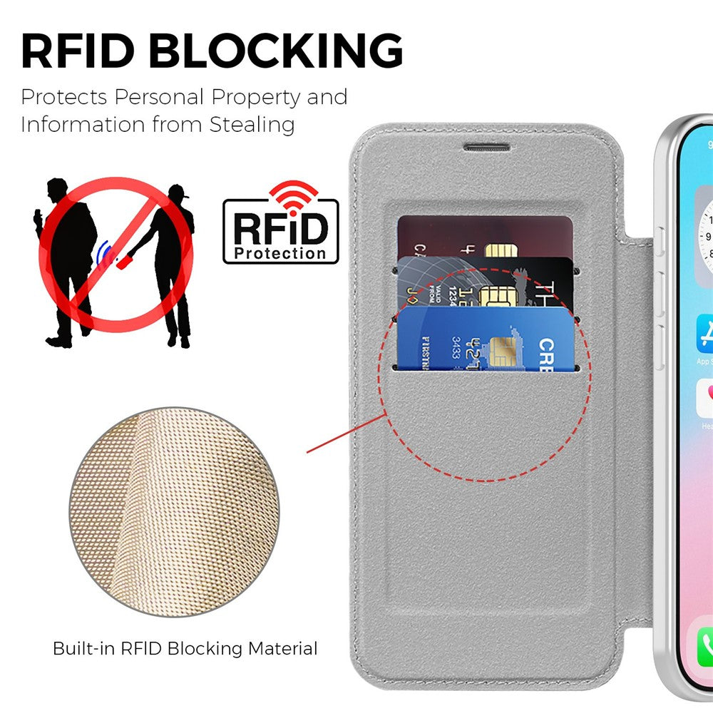 For iPhone Air Case Compatible with MagSafe Rhombus PU Leather Phone Cover