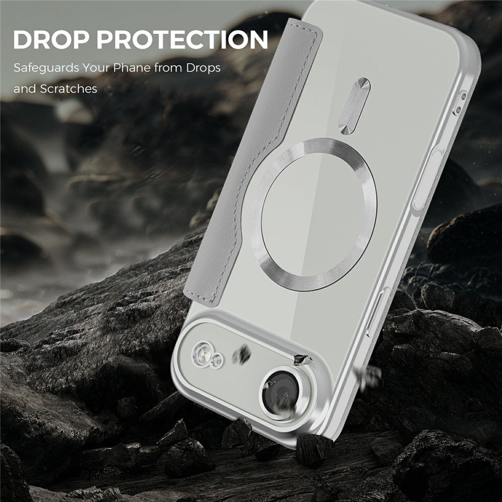 For iPhone Air Case Compatible with MagSafe Rhombus PU Leather Phone Cover