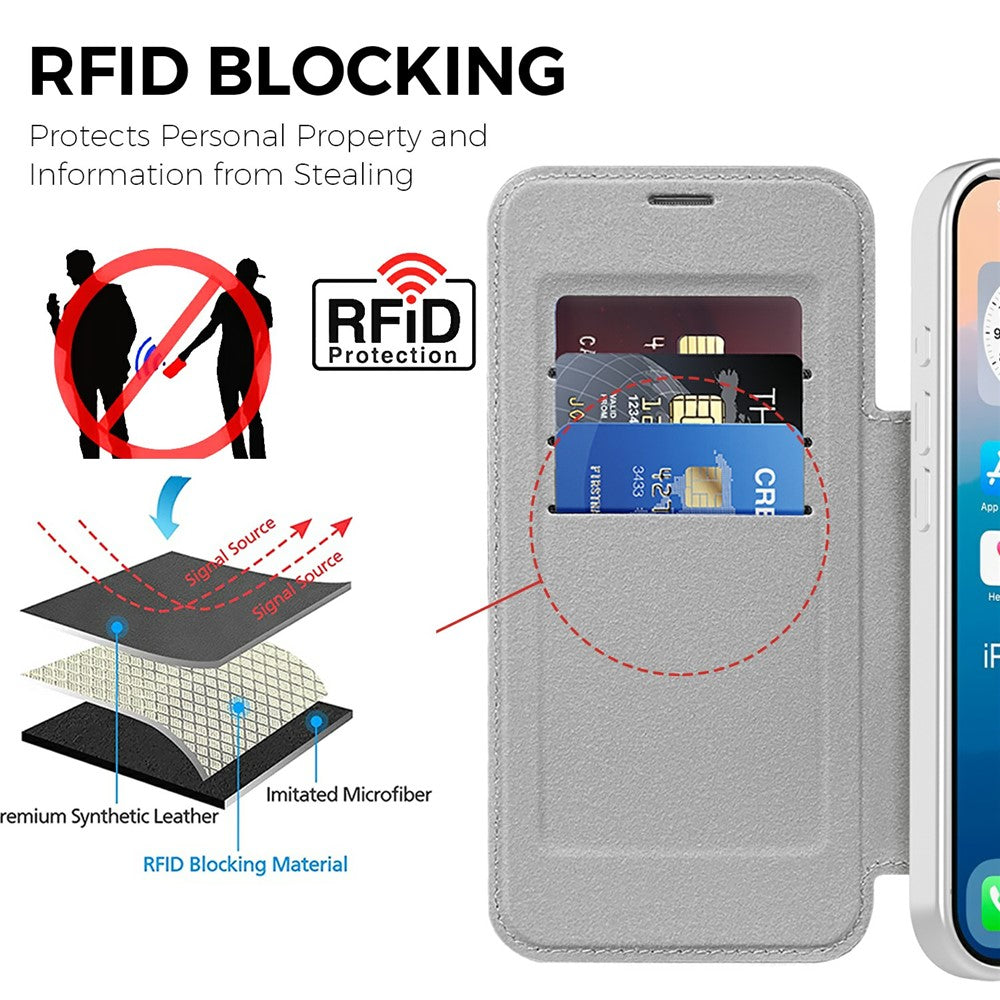 For iPhone 17 Pro Max Case Compatible with MagSafe Rhombus PU Leather Phone Cover