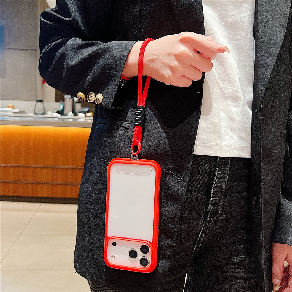 Coque de protection transparente en TPU et PC pour iPhone 17 Pro avec dragonne