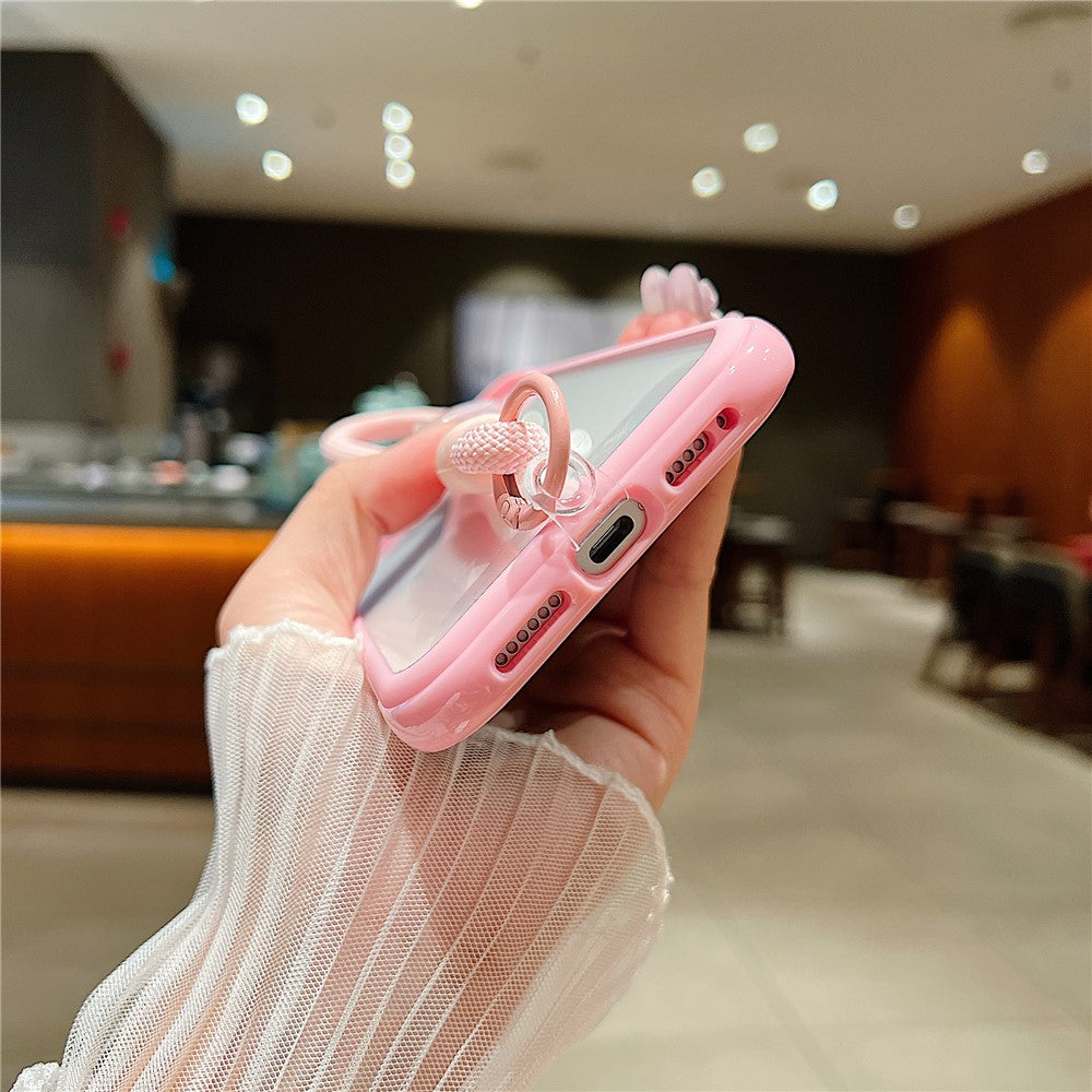 For iPhone 17 Pro Case TPU + PC Transparent Protective Phone Cover with Wrist Strap