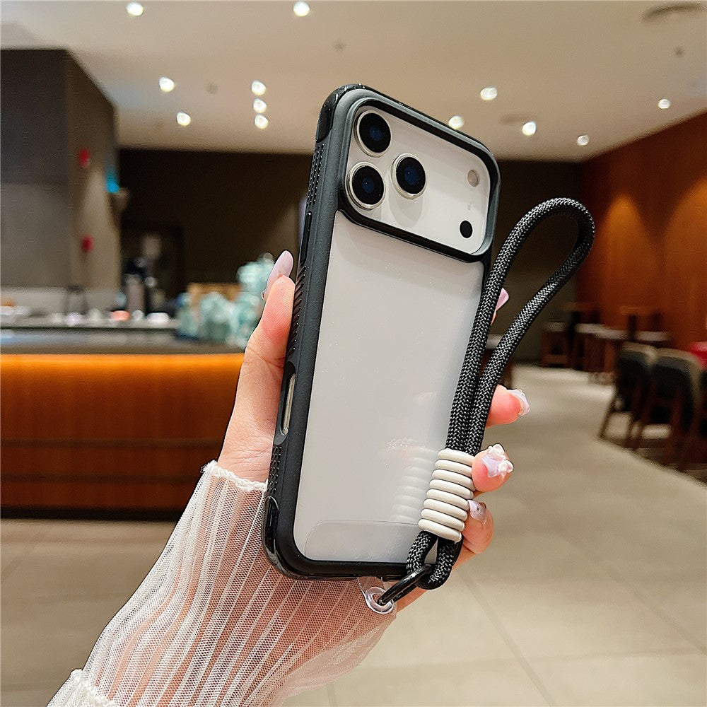 Coque de protection transparente en TPU et PC pour iPhone 17 Pro avec dragonne