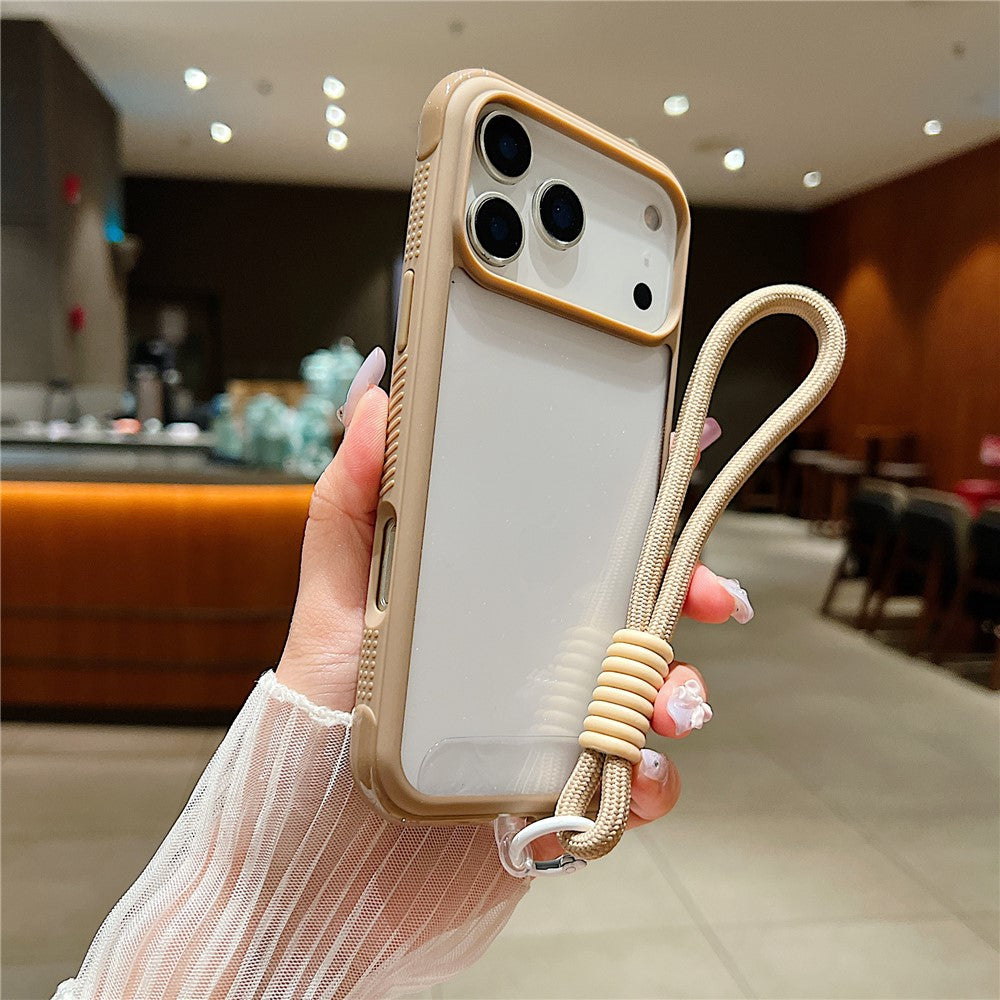 Coque de protection transparente en TPU et PC pour iPhone 17 Pro avec dragonne