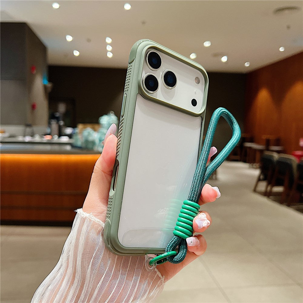 Coque de protection transparente en TPU et PC pour iPhone 17 Pro avec dragonne