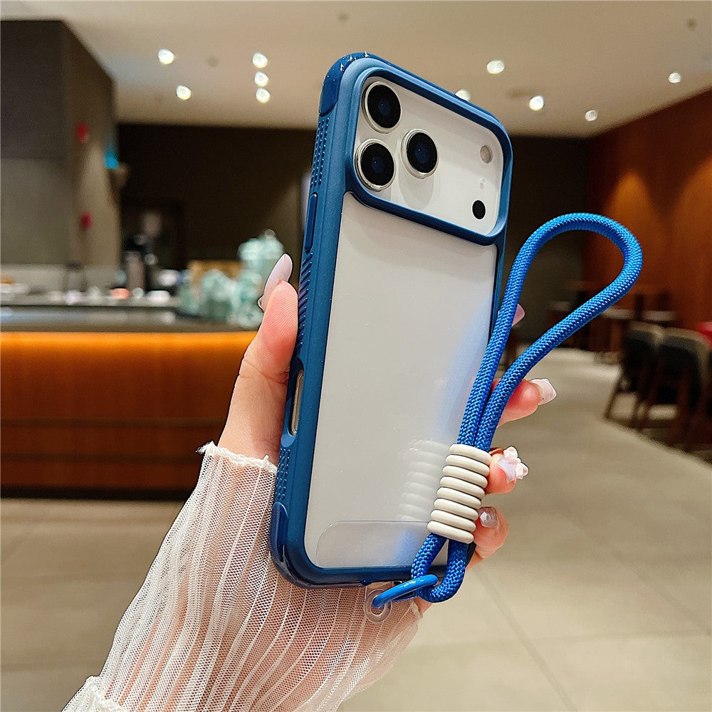 Coque de protection transparente en TPU et PC pour iPhone 17 Pro avec dragonne