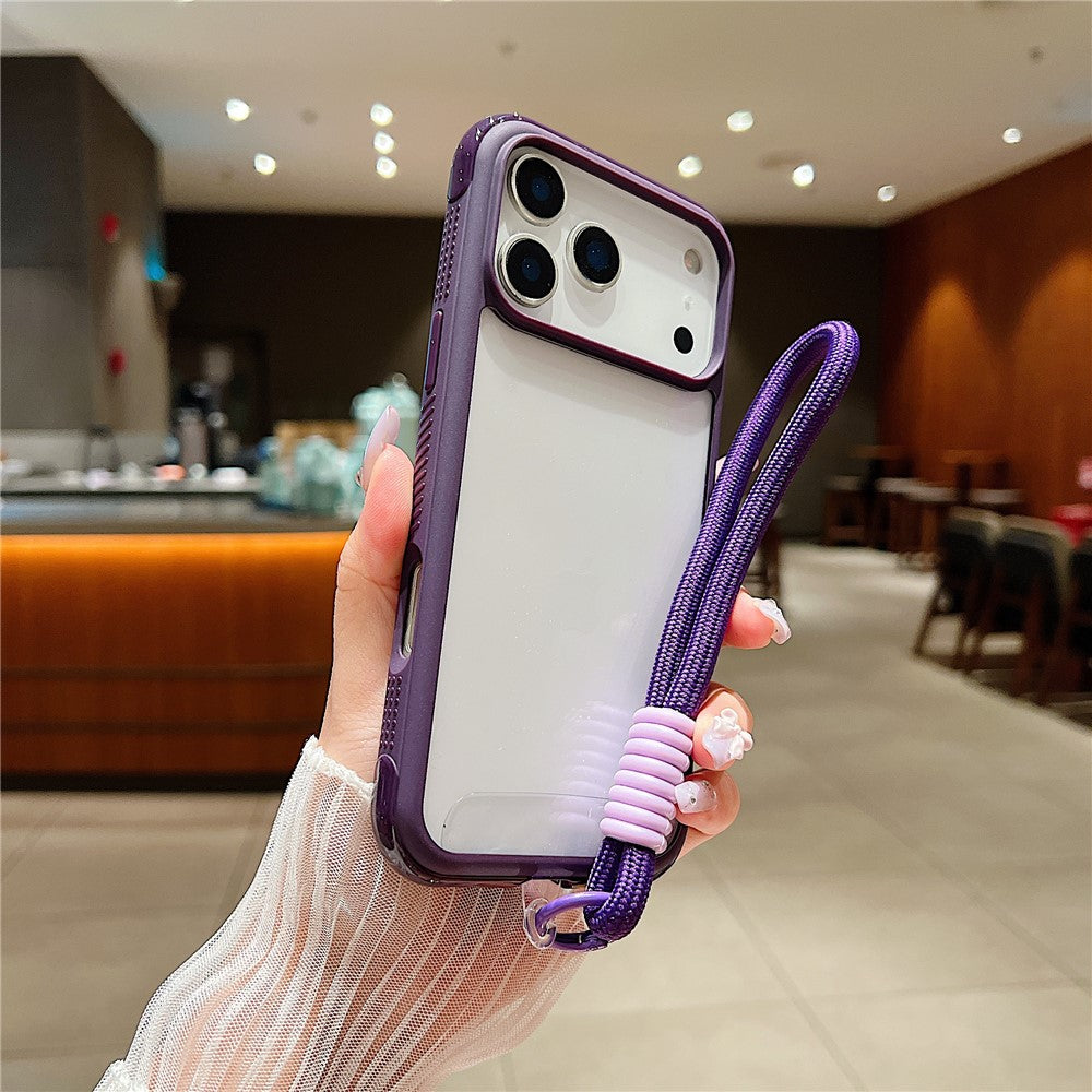Coque de protection transparente en TPU et PC pour iPhone 17 Pro avec dragonne