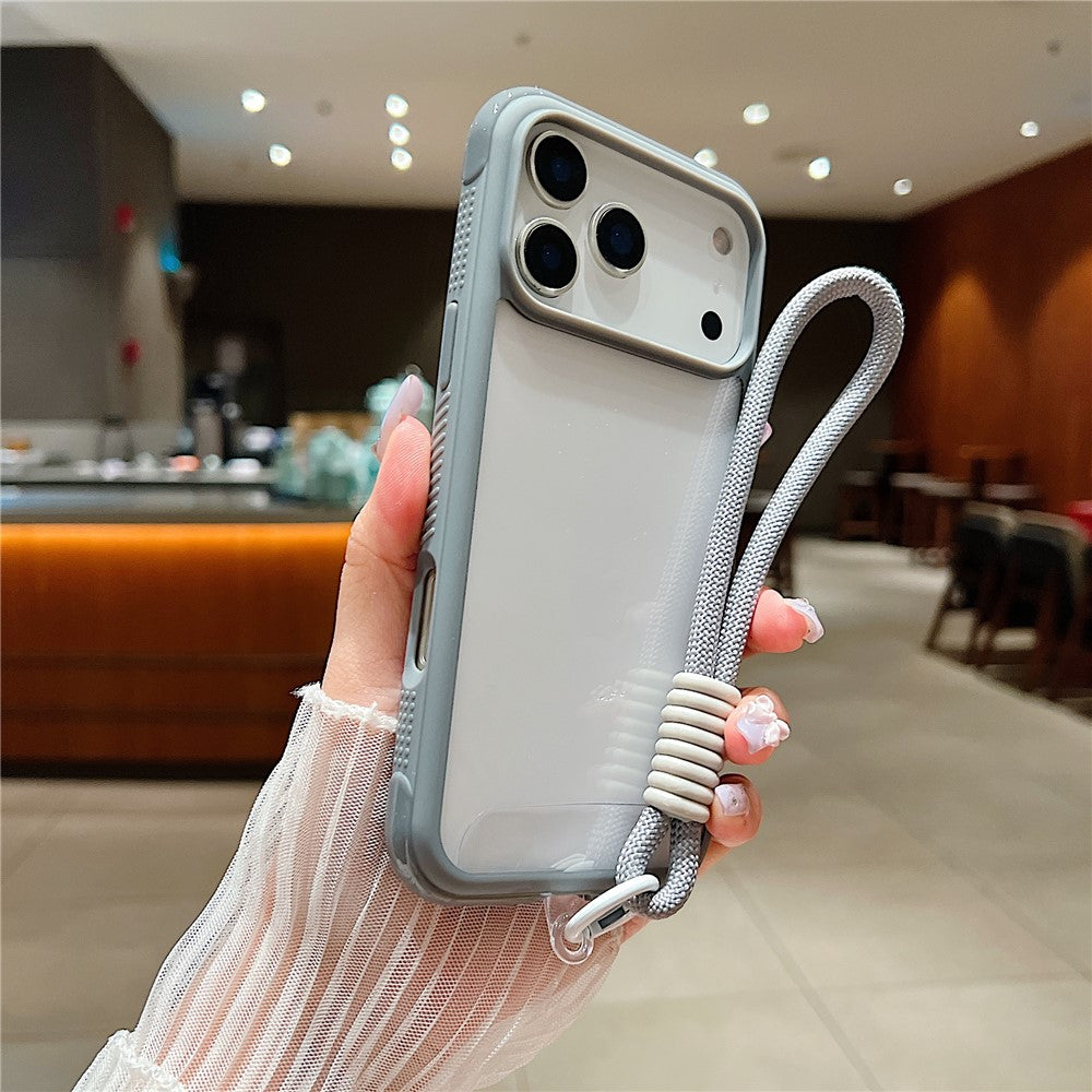 Coque de protection transparente en TPU et PC pour iPhone 17 Pro avec dragonne