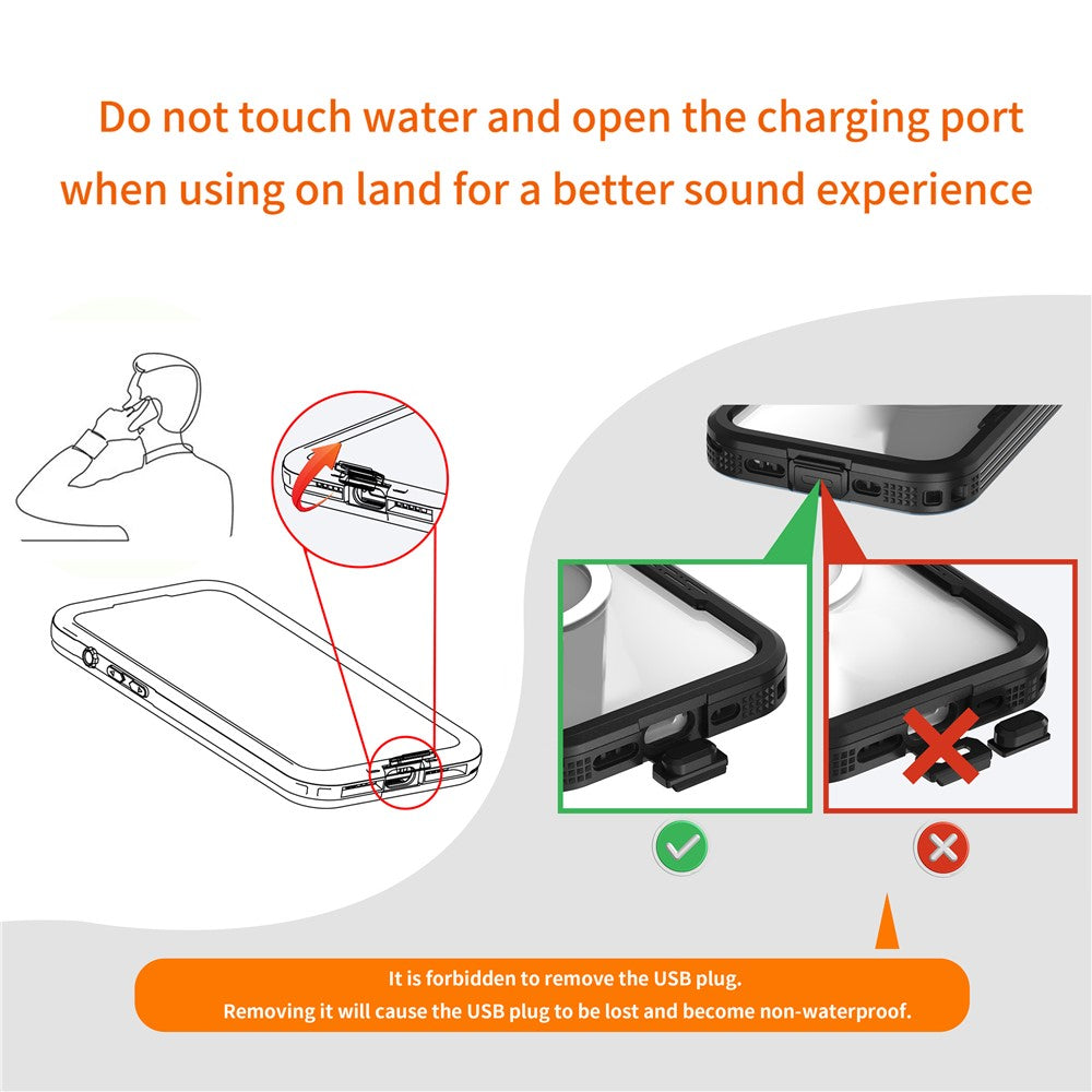 REDPEPPER For iPhone 17 Pro Max IP68 Waterproof Case Clear Back Phone Cover Compatible with MagSafe