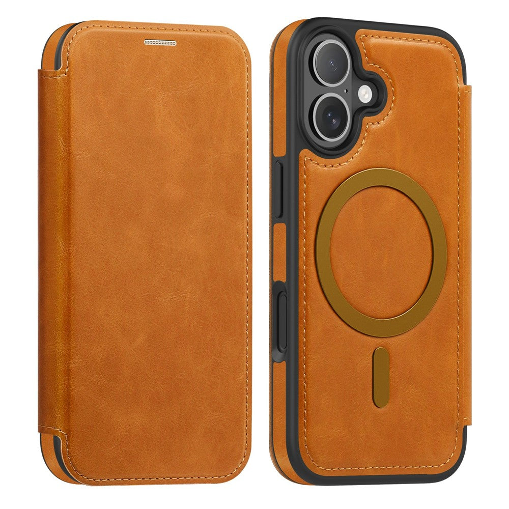 For iPhone 17 Case Compatible with MagSafe RFID Blocking Card Holder Leather Phone Cover