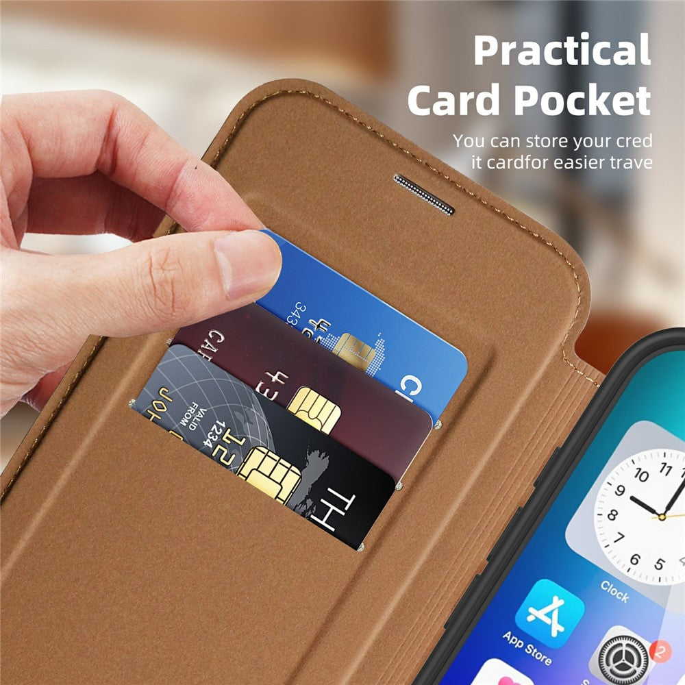 For iPhone 17 Case Compatible with MagSafe RFID Blocking Card Holder Leather Phone Cover