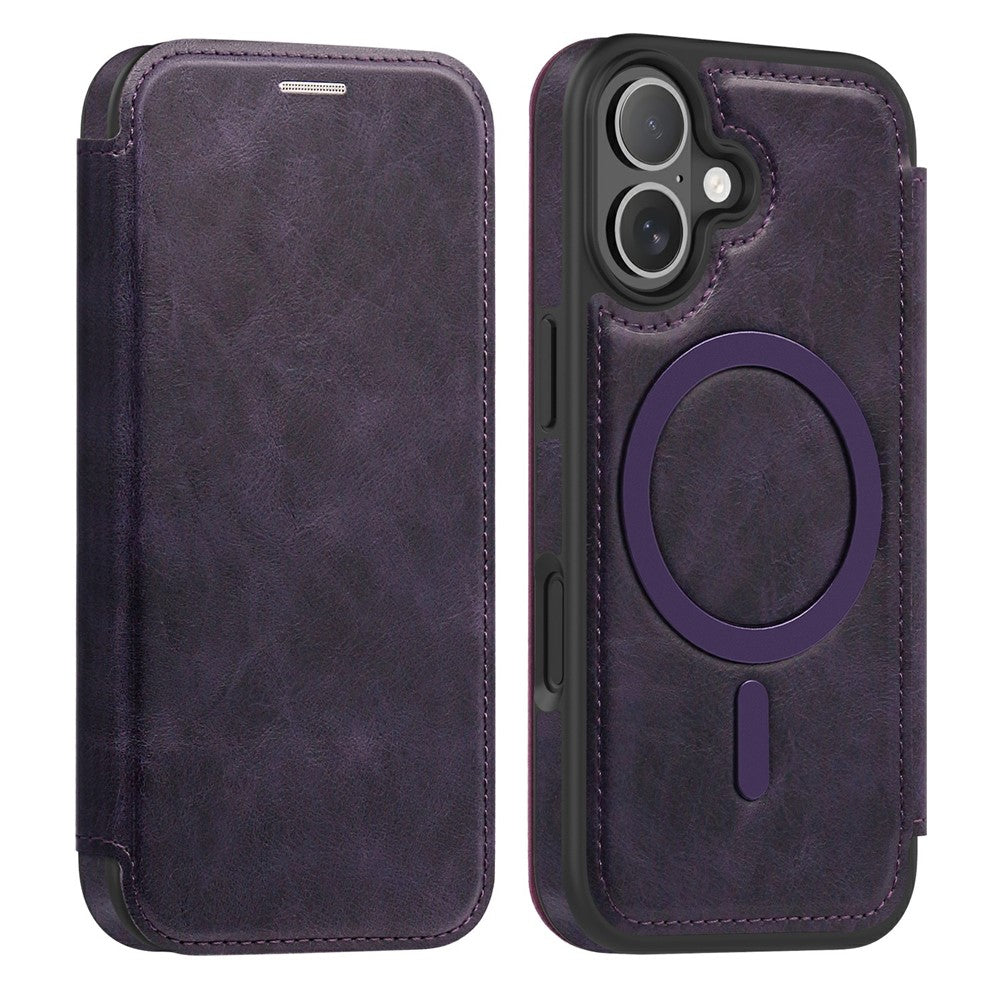 For iPhone 17 Case Compatible with MagSafe RFID Blocking Card Holder Leather Phone Cover