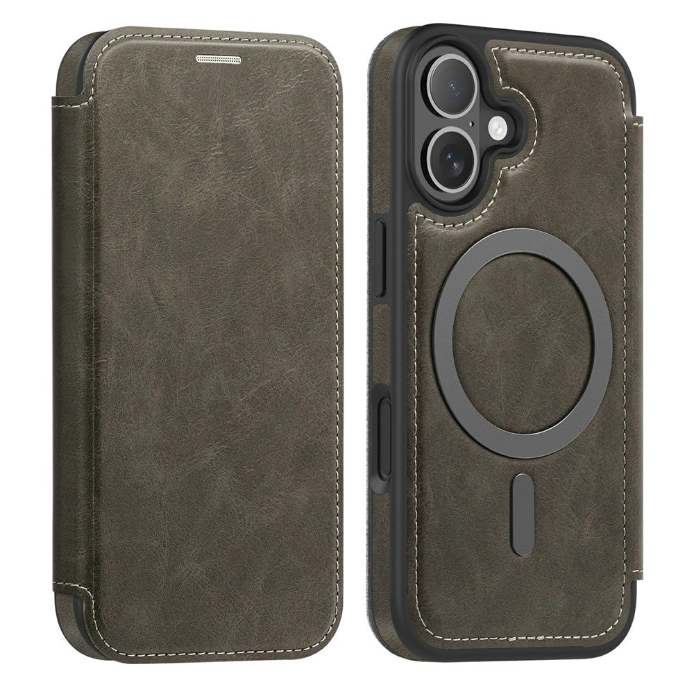 For iPhone 17 Case Compatible with MagSafe RFID Blocking Card Holder Leather Phone Cover