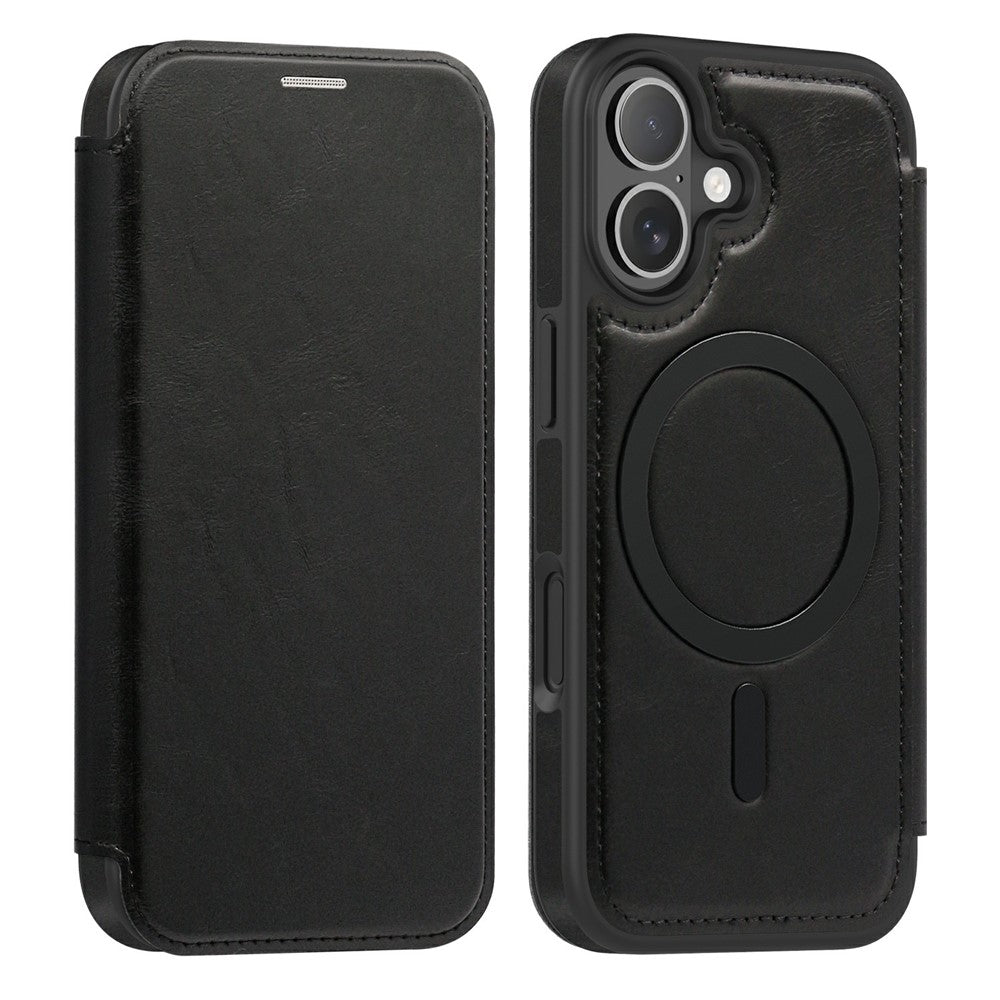 For iPhone 17 Case Compatible with MagSafe RFID Blocking Card Holder Leather Phone Cover