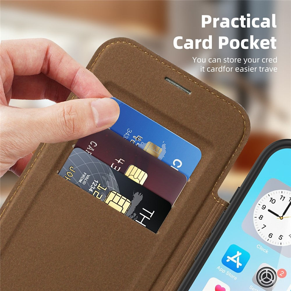 For iPhone Air Case Compatible with MagSafe RFID Blocking Card Holder Leather Phone Cover