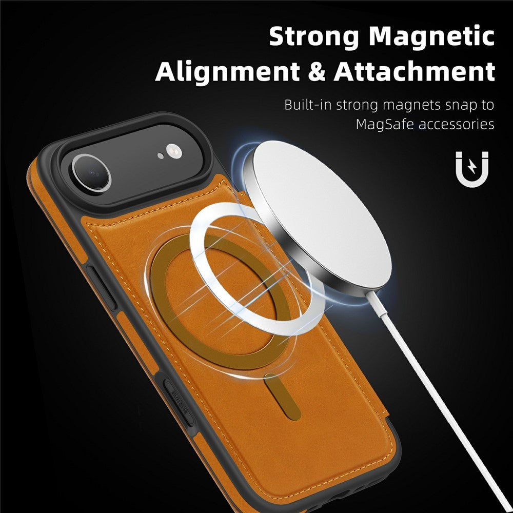 For iPhone Air Case Compatible with MagSafe RFID Blocking Card Holder Leather Phone Cover