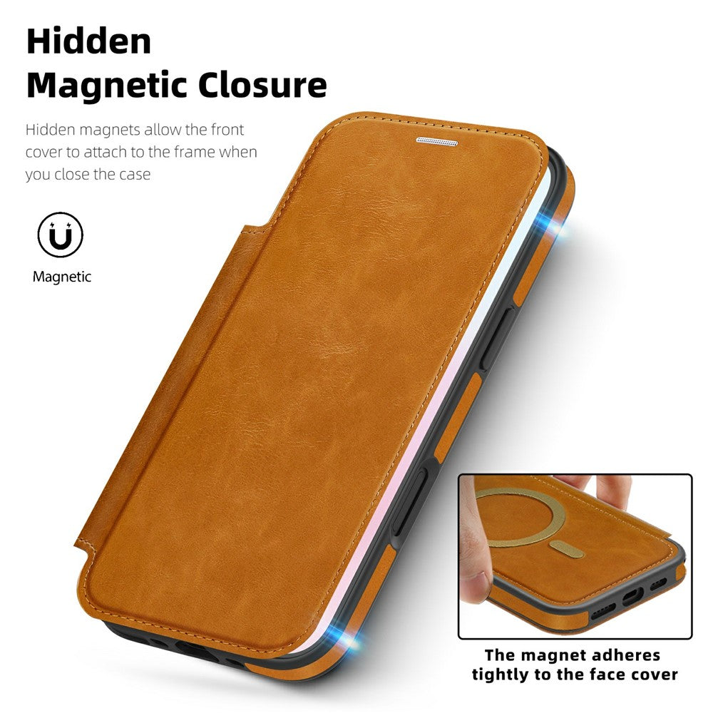 For iPhone Air Case Compatible with MagSafe RFID Blocking Card Holder Leather Phone Cover