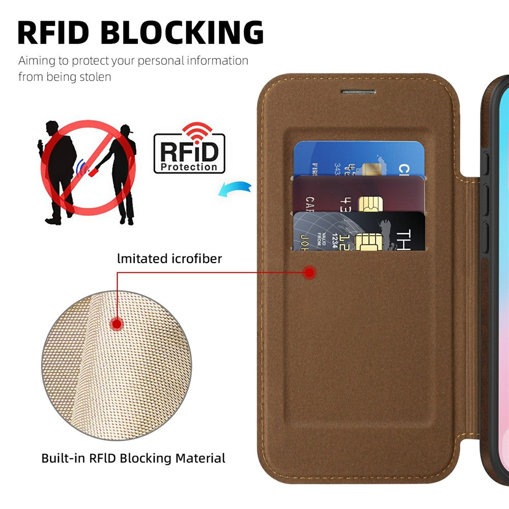 For iPhone Air Case Compatible with MagSafe RFID Blocking Card Holder Leather Phone Cover
