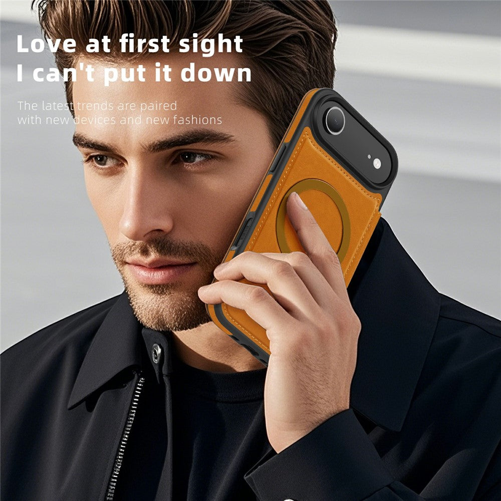 For iPhone Air Case Compatible with MagSafe RFID Blocking Card Holder Leather Phone Cover