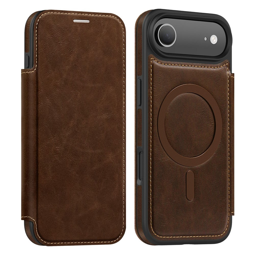 For iPhone Air Case Compatible with MagSafe RFID Blocking Card Holder Leather Phone Cover