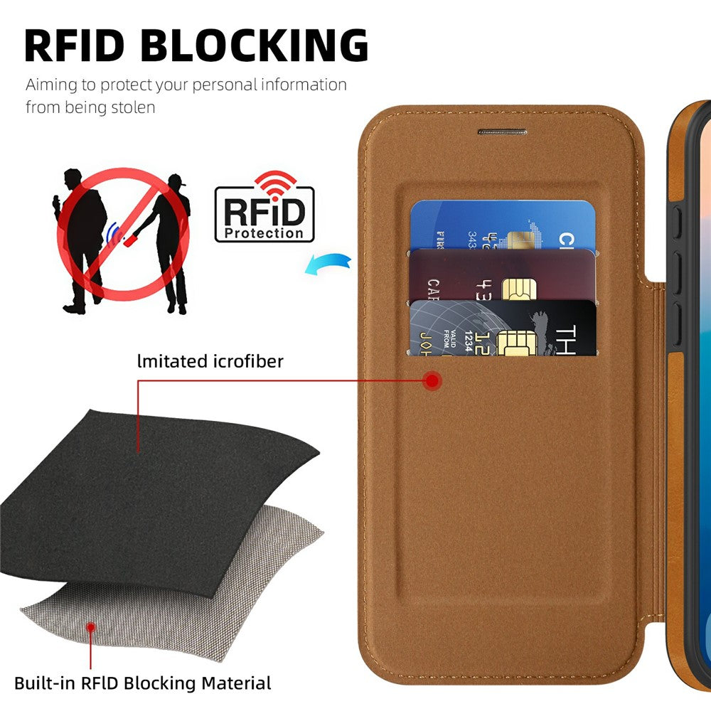 For iPhone 17 Pro Max Case Compatible with MagSafe RFID Blocking Card Holder Leather Phone Cover