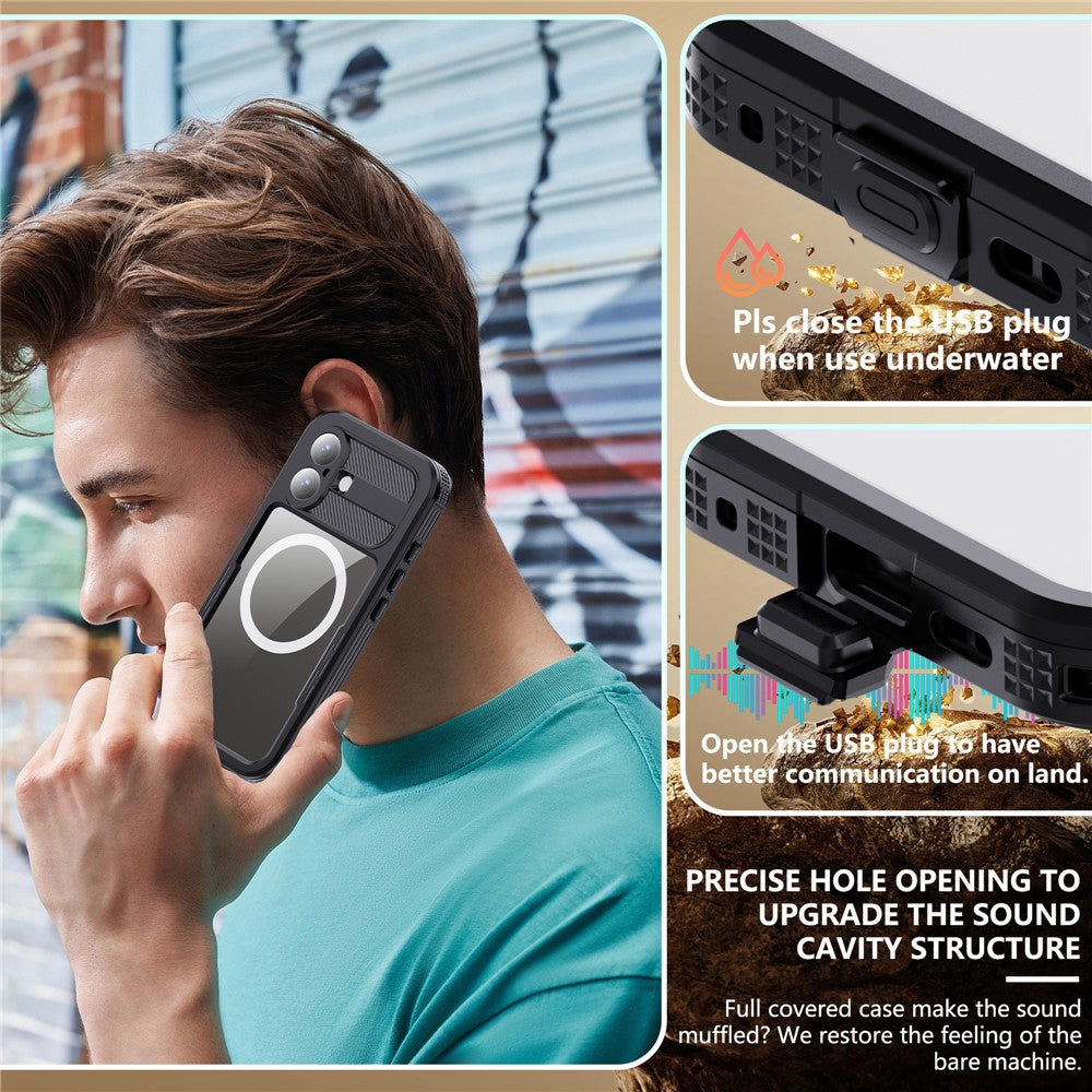 SHELLBOX For iPhone 17 IP68 Waterproof Case Compatible with MagSafe Clear Phone Cover