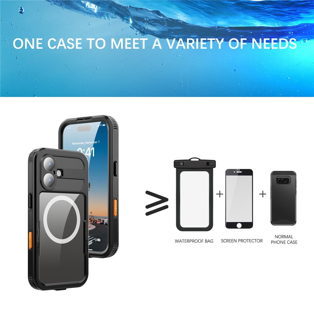 SHELLBOX For iPhone 17 IP68 Waterproof Case Compatible with MagSafe Clear Phone Cover