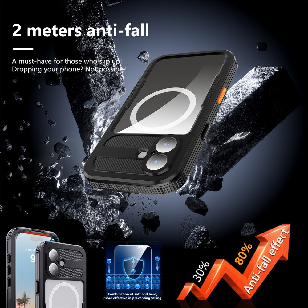 SHELLBOX For iPhone 17 IP68 Waterproof Case Compatible with MagSafe Clear Phone Cover