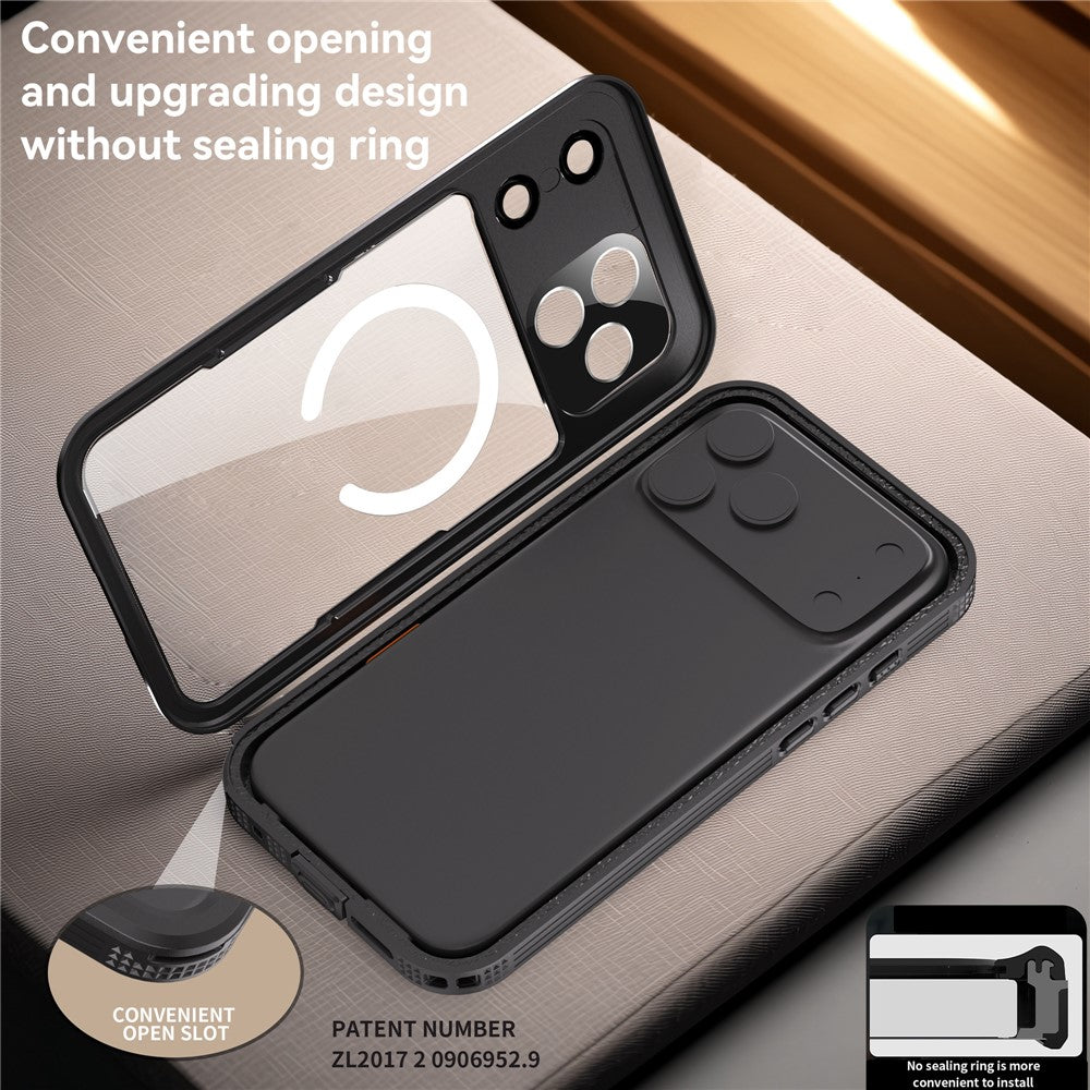 SHELLBOX For iPhone 17 Pro Max IP68 Waterproof Case Compatible with MagSafe Clear Phone Cover