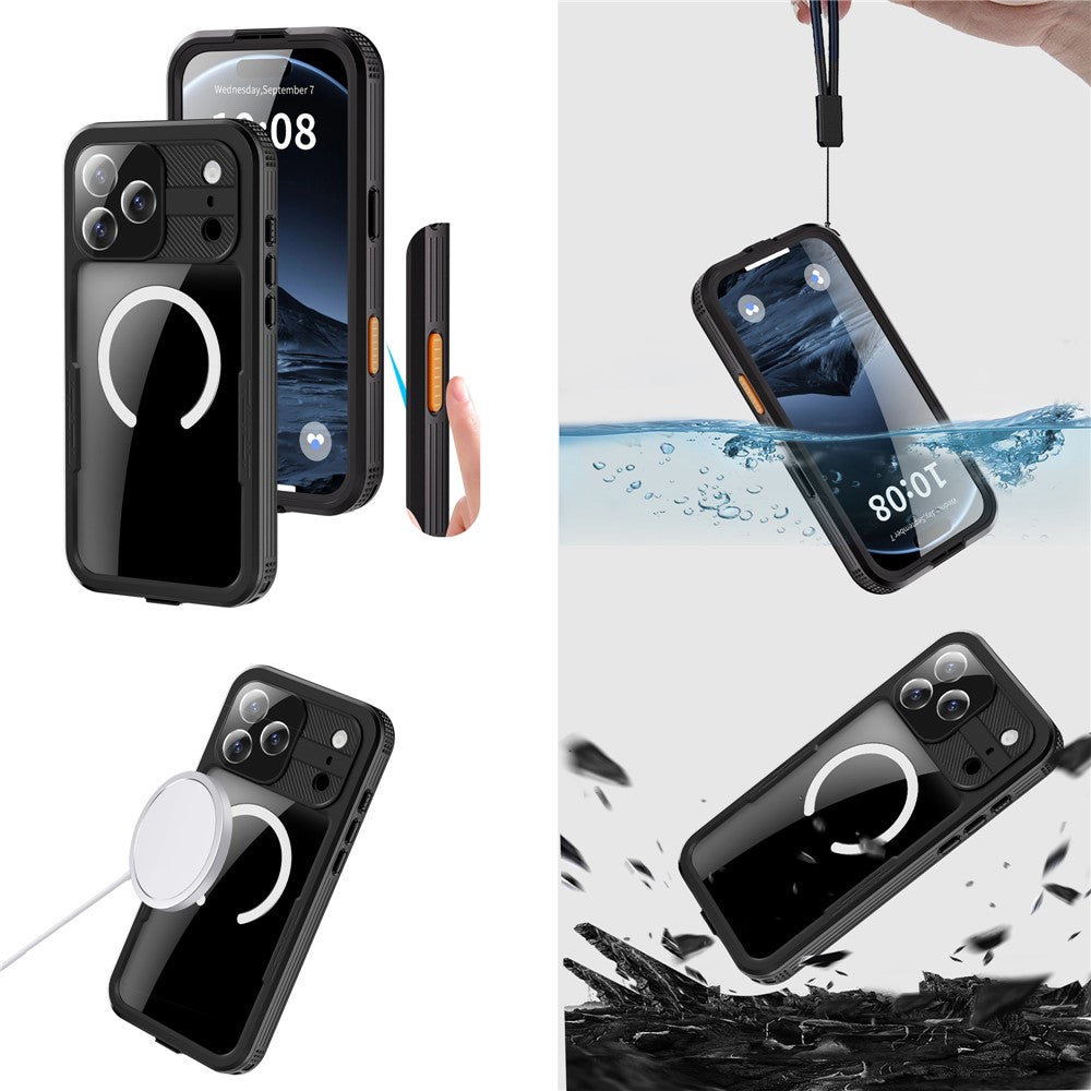 SHELLBOX For iPhone 17 Pro Max IP68 Waterproof Case Compatible with MagSafe Clear Phone Cover