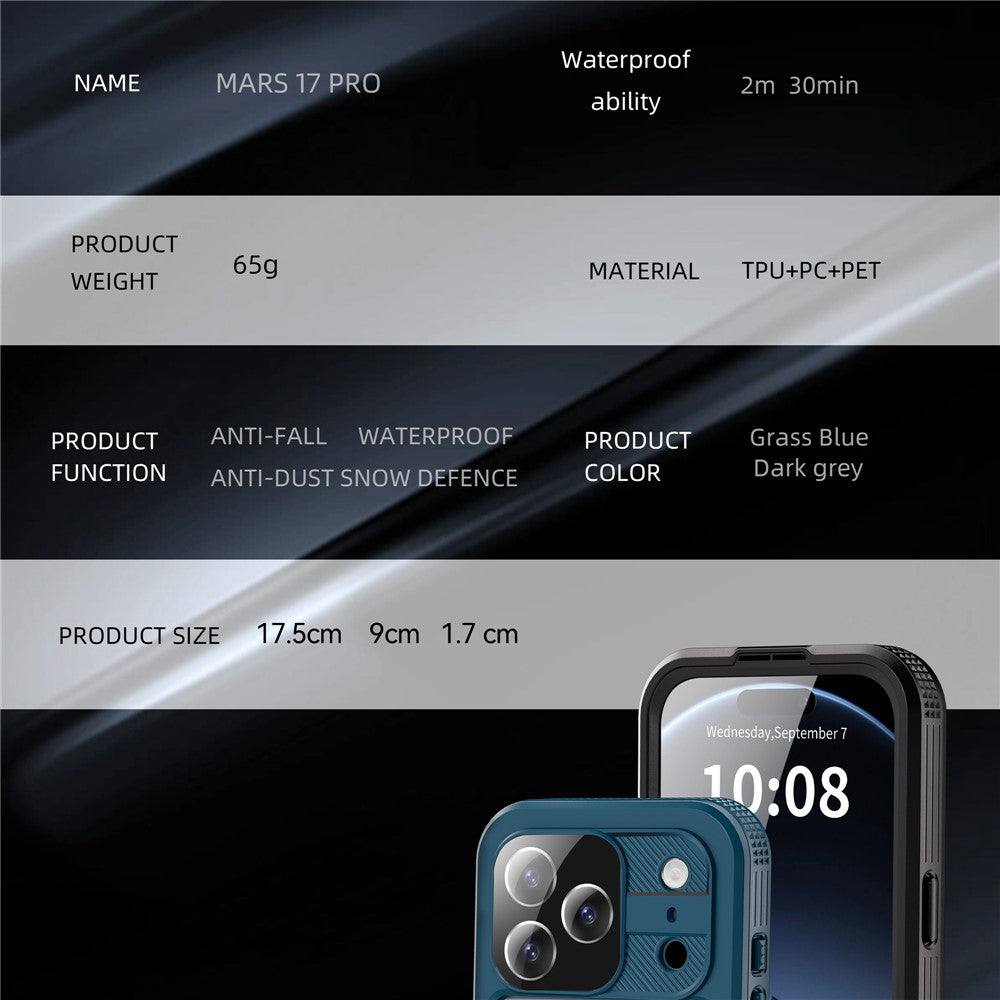 SHELLBOX For iPhone 17 Pro Max IP68 Waterproof Case Compatible with MagSafe Clear Phone Cover