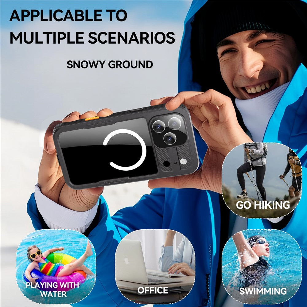 SHELLBOX For iPhone 17 Pro Max IP68 Waterproof Case Compatible with MagSafe Clear Phone Cover