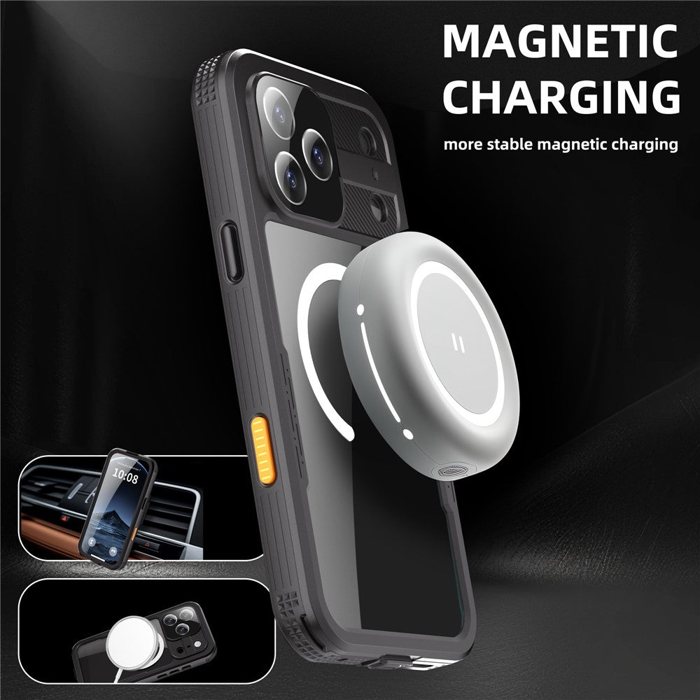SHELLBOX For iPhone 17 Pro Max IP68 Waterproof Case Compatible with MagSafe Clear Phone Cover