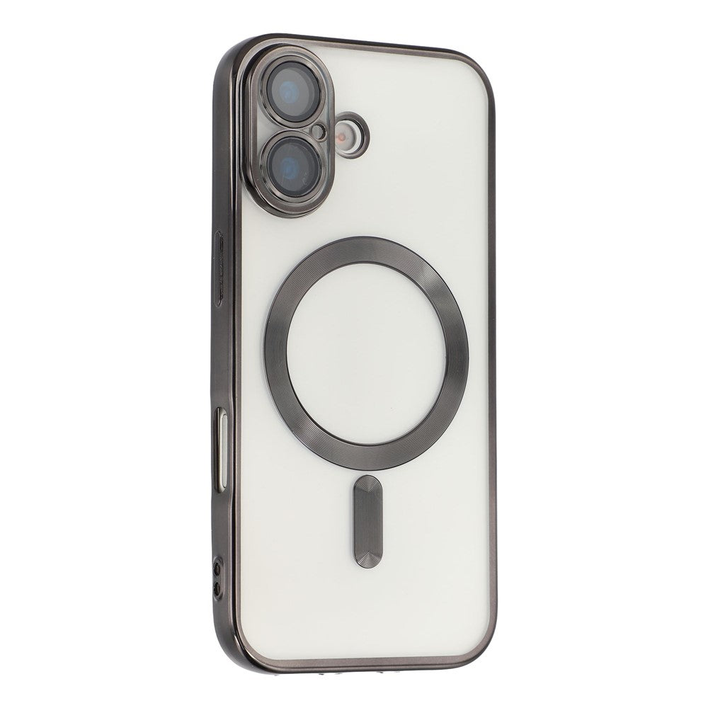 Coque magnétique pour iPhone 17 avec protection d'objectif en verre trempé et coque arrière en TPU.